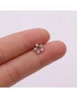 TTLIFE różne kryształowe kwiaty chrząstka Piercing Helix biżuteria stal nierdzewna cz Ear Stud Tragus chrząstka muszla kolczyk S