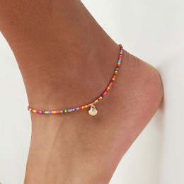 Multi Rainbow kolorowe koraliki Foot noga bransoletka na kostkę wykonane ręcznie wyszywane koralikami Ocean bransoletki plażowe 