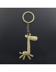 Nowy brelok 66x36mm running żyrafa deer kolor srebrny brąz wisiorki DIY mężczyźni brelok do kluczyków do samochodu uchwyt pierśc