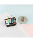 Retro antena TV Pins kolor Snowflake ekran bez znaku TV sygnał obraz antena telewizja biżuteria prezent broszki dla przyjaciół