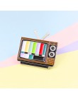 Retro antena TV Pins kolor Snowflake ekran bez znaku TV sygnał obraz antena telewizja biżuteria prezent broszki dla przyjaciół