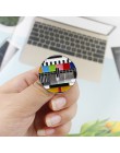 Retro antena TV Pins kolor Snowflake ekran bez znaku TV sygnał obraz antena telewizja biżuteria prezent broszki dla przyjaciół