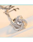 ZRHUA oryginalny 925 Sterling Silver Jewelry Sets spersonalizowany wisiorek naszyjnik zestaw kolczyków dla kobiet kobieta CZ Chr