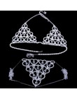 Stonefans luksusowe serce Crytal Bikini Body uprząż z łańcuchem dla kobiet seksowna bielizna łańcuch Bling Rhinestone biustonosz