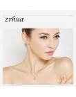 ZRHUA oryginalny 925 Sterling Silver Jewelry Sets spersonalizowany wisiorek naszyjnik zestaw kolczyków dla kobiet kobieta CZ Chr