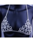 Stonefans luksusowe serce Crytal Bikini Body uprząż z łańcuchem dla kobiet seksowna bielizna łańcuch Bling Rhinestone biustonosz