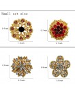 Zestaw 12 srebrnych/złotych kolorowy platerowany kryształki górskie małe Bejeweled broszka przypinki dla kobiet lub bukiety ślub