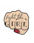 Walcz jak dziewczyna feminizm liberalizm czerwona róża kwiatowe szpilki feministyczne plecak odznaka broszki emaliowane przypink
