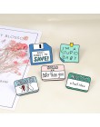 Cute Note broszki codzienny Plan zapisz papier Memo wiadomość ikona Lapel emalia Pin śmieszne kreskówkowe przypinki dla kobiet k