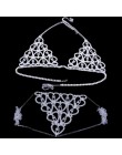 Stonefans luksusowe serce Crytal Bikini Body uprząż z łańcuchem dla kobiet seksowna bielizna łańcuch Bling Rhinestone biustonosz