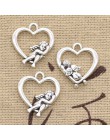 8 sztuk Charms serce miłości Cupid anioł 20x18mm antyczne srebro kolor brąz Plated wisiorki dokonywanie DIY Handmade tybetański 