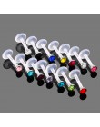 14 sztuk CZ Jeweled elastyczne bioplastyczne akrylowe Push-in Labret Monroe Lip Bar Stud Tragus chrząstka Earing Piercing biżute