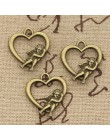 8 sztuk Charms serce miłości Cupid anioł 20x18mm antyczne srebro kolor brąz Plated wisiorki dokonywanie DIY Handmade tybetański 