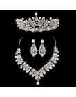 Panna młoda kryształowa perła kostium zestawy biżuterii nowy projekt Rhinestone Choker naszyjnik kolczyki zestaw biżuterii ślubn