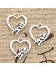 8 sztuk Charms serce miłości Cupid anioł 20x18mm antyczne srebro kolor brąz Plated wisiorki dokonywanie DIY Handmade tybetański 