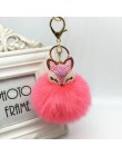 KMVEXO piękny lis królik futrzana kulka puszyste kółka do breloków na klucze Crystal Pearl gorąca sprzedaż torba wisiorek brelok