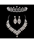 Panna młoda kryształowa perła kostium zestawy biżuterii nowy projekt Rhinestone Choker naszyjnik kolczyki zestaw biżuterii ślubn