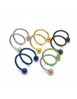 2 sztuk/partia Gauge 16G Ball stal anodowane S podwójne spiralne Twister brzana kolczyk chrząstka ucha Helix okrągły kolczyk na 