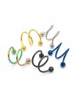 2 sztuk/partia Gauge 16G Ball stal anodowane S podwójne spiralne Twister brzana kolczyk chrząstka ucha Helix okrągły kolczyk na 