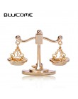 Blucome Trendy Balance broszka złoty kolor biżuteria dla kobiet dzieci odzież plecak szalik garnitur szpilki konstelacji prezent