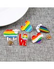 Rainbow szpilki twórczy palec gra gramofon do broszka Cartoon owca mysz w chmurze kolorowe klapy Pin serce kurtki przypinka do k