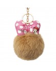 Nowy Mickey poduszka Porte klucz wiolinowy puszysty brelok pompon llavero królik futrzana kulka torba breloczek kobiety Chaveiro