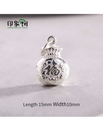 1Pc 15x10mm 925 Sterling Silver Charm chiński szczęście torba wisiorek dla bransoletka naszyjnik DIY do produkcji biżuterii 9256
