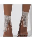 1PC błyszczące kobiety Tassel kryształ Charms obrączki łańcuch Rhinestone Foot biżuteria boso sandały na ślub noga bransoletka b