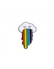 Rainbow szpilki twórczy palec gra gramofon do broszka Cartoon owca mysz w chmurze kolorowe klapy Pin serce kurtki przypinka do k