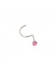 1 Pc hurtownie chirurgiczne stali nierdzewnej akrylowe kulkowe kolczyki półkole nos przycisk Body Piercing biżuteria prezent