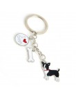 Jack russell terrier breloczki dla kobiet mężczyźni dziewczęta srebrny kolorowy ze stopu metalu wisiorek z psem breloczek brelok