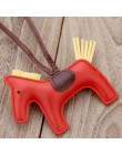 Exknl słynny luksusowy Handmade PU skóra koń brelok zwierząt breloczek kobiet torba charms wisiorek akcesoria biżuteria