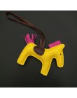 Exknl słynny luksusowy Handmade PU skóra koń brelok zwierząt breloczek kobiet torba charms wisiorek akcesoria biżuteria