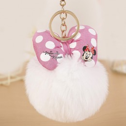Nowy Mickey poduszka Porte klucz wiolinowy puszysty brelok pompon llavero królik futrzana kulka torba breloczek kobiety Chaveiro