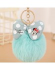 Nowy Mickey poduszka Porte klucz wiolinowy puszysty brelok pompon llavero królik futrzana kulka torba breloczek kobiety Chaveiro