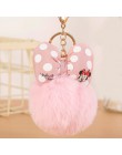 Nowy Mickey poduszka Porte klucz wiolinowy puszysty brelok pompon llavero królik futrzana kulka torba breloczek kobiety Chaveiro