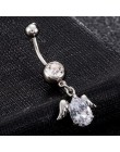 Medyczny kolczyk do pępka ze stali nierdzewnej biżuteria do ciała Piercing kokarda z kryształami pępka pępka paznokci kolczyki b