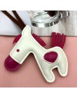 Exknl słynny luksusowy Handmade PU skóra koń brelok zwierząt breloczek kobiet torba charms wisiorek akcesoria biżuteria