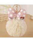 Nowy Mickey poduszka Porte klucz wiolinowy puszysty brelok pompon llavero królik futrzana kulka torba breloczek kobiety Chaveiro