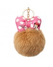Nowy Mickey poduszka Porte klucz wiolinowy puszysty brelok pompon llavero królik futrzana kulka torba breloczek kobiety Chaveiro