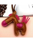 Exknl słynny luksusowy Handmade PU skóra koń brelok zwierząt breloczek kobiet torba charms wisiorek akcesoria biżuteria