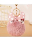 Nowy Mickey poduszka Porte klucz wiolinowy puszysty brelok pompon llavero królik futrzana kulka torba breloczek kobiety Chaveiro