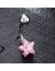 Medyczny kolczyk do pępka ze stali nierdzewnej biżuteria do ciała Piercing kokarda z kryształami pępka pępka paznokci kolczyki b