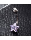 Medyczny kolczyk do pępka ze stali nierdzewnej biżuteria do ciała Piercing kokarda z kryształami pępka pępka paznokci kolczyki b