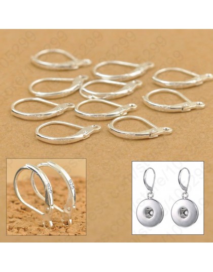 100 sztuk 925 Sterling Silver DIY kształtki ustalenia kolczyki haki Leverback Earwire armatura komponenty