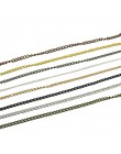 2.5/3.5/4.5mm naszyjnik łańcuchy 2 m/paczka rod/srebrny/KC złoty/Gunblack/Antique Bronze kolor płaski łańcuch dla DIY tworzenia 