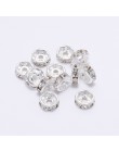 50 sztuk/partia 4 6 8 10mm złoty srebrny Rhinestone Rondelles kryształ koralik luźne Spacer koraliki dla DIY tworzenia biżuterii