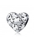 WOSTU prawdziwe 925 srebro serce koraliki kwiat Retro wzory Charms wisiorek Fit oryginalna bransoletka srebro 925 biżuteria CQC1