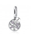 DIY srebro Charm Fit oryginalna bransoletka Pandora koralik 925 Sterling srebrne dla zakochanych srebrny wisiorek kryształowe se