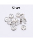 50 sztuk/partia 4 6 8 10mm złoty srebrny Rhinestone Rondelles kryształ koralik luźne Spacer koraliki dla DIY tworzenia biżuterii